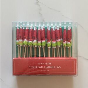 Sunnylife Festive Red and Green Cocktail Umbrellas